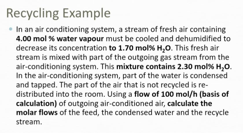 Solved In an air conditioning system, a stream of fresh air | Chegg.com