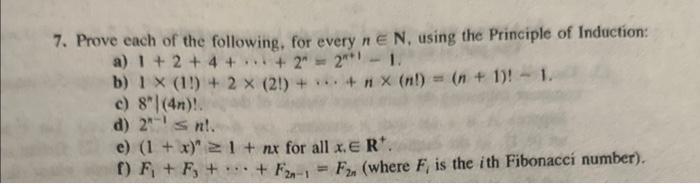 Solved Math Proofs I Only Need A And B In Detailed Proofs | Chegg.com