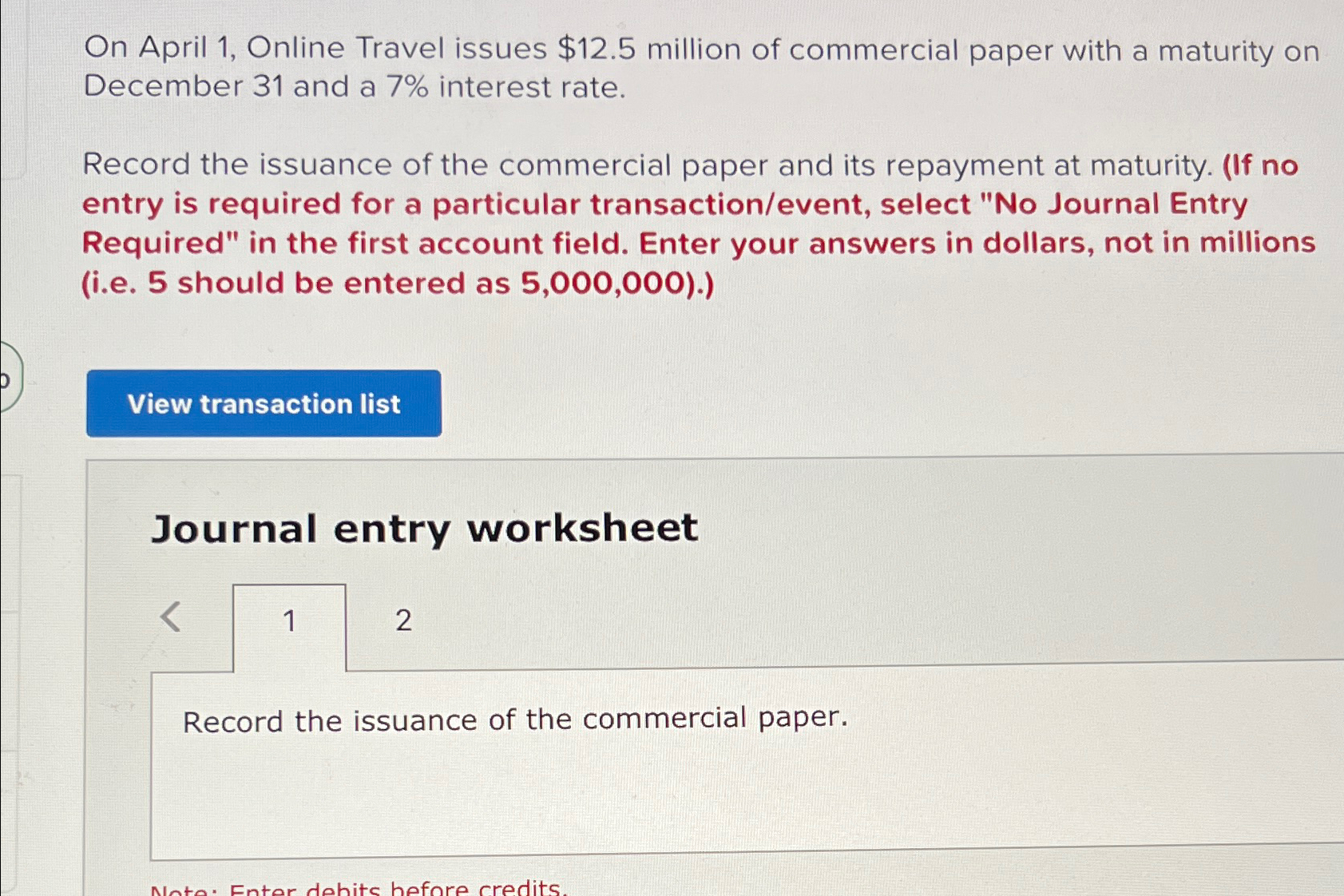 Solved On April 1, ﻿Online Travel issues $12.5 ﻿million of | Chegg.com