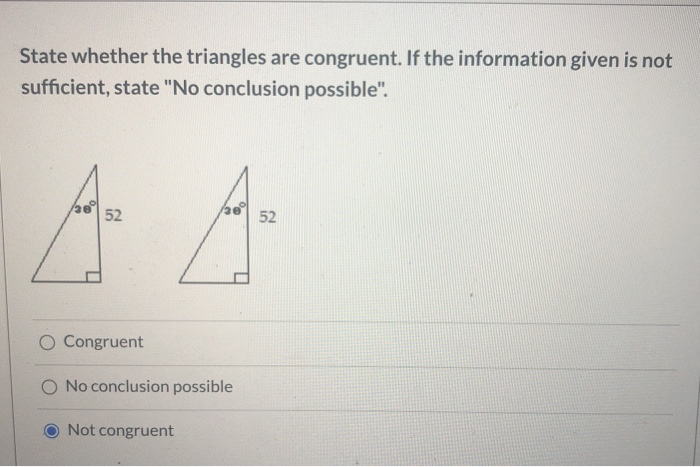 Solved State whether the triangles are congruent. If the | Chegg.com
