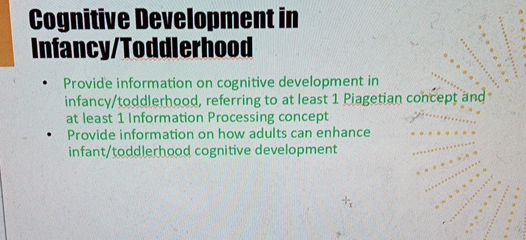 Cognitive changes in discount infancy