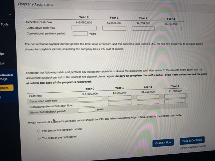 Solved Chapter 9 Assignment Search 11. The payback period | Chegg.com