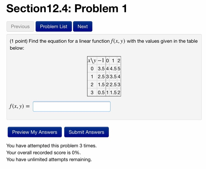Solved Section12.4: Problem 1 Problem List Previous Next (1 | Chegg.com