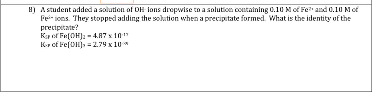 Solved A student added a solution of OH ﻿ions dropwise to ﻿a | Chegg.com