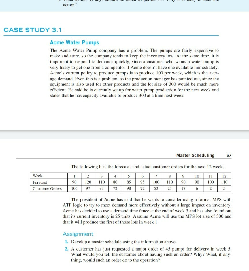 Solved action? CASE STUDY 3.1 Acme Water Pumps The Acme | Chegg.com