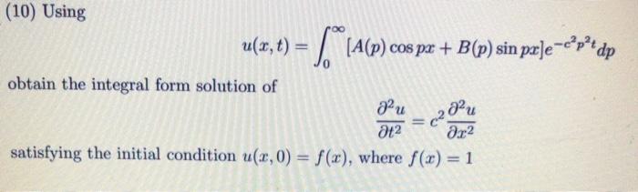 Solved C A P Cos Px B P Sin Pa E E P Dp 10 Using Chegg Com