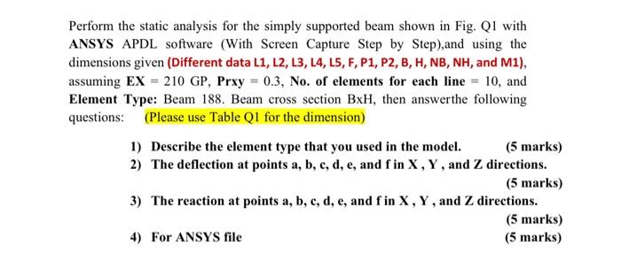 Solved Perform the static analysis for the simply supported | Chegg.com