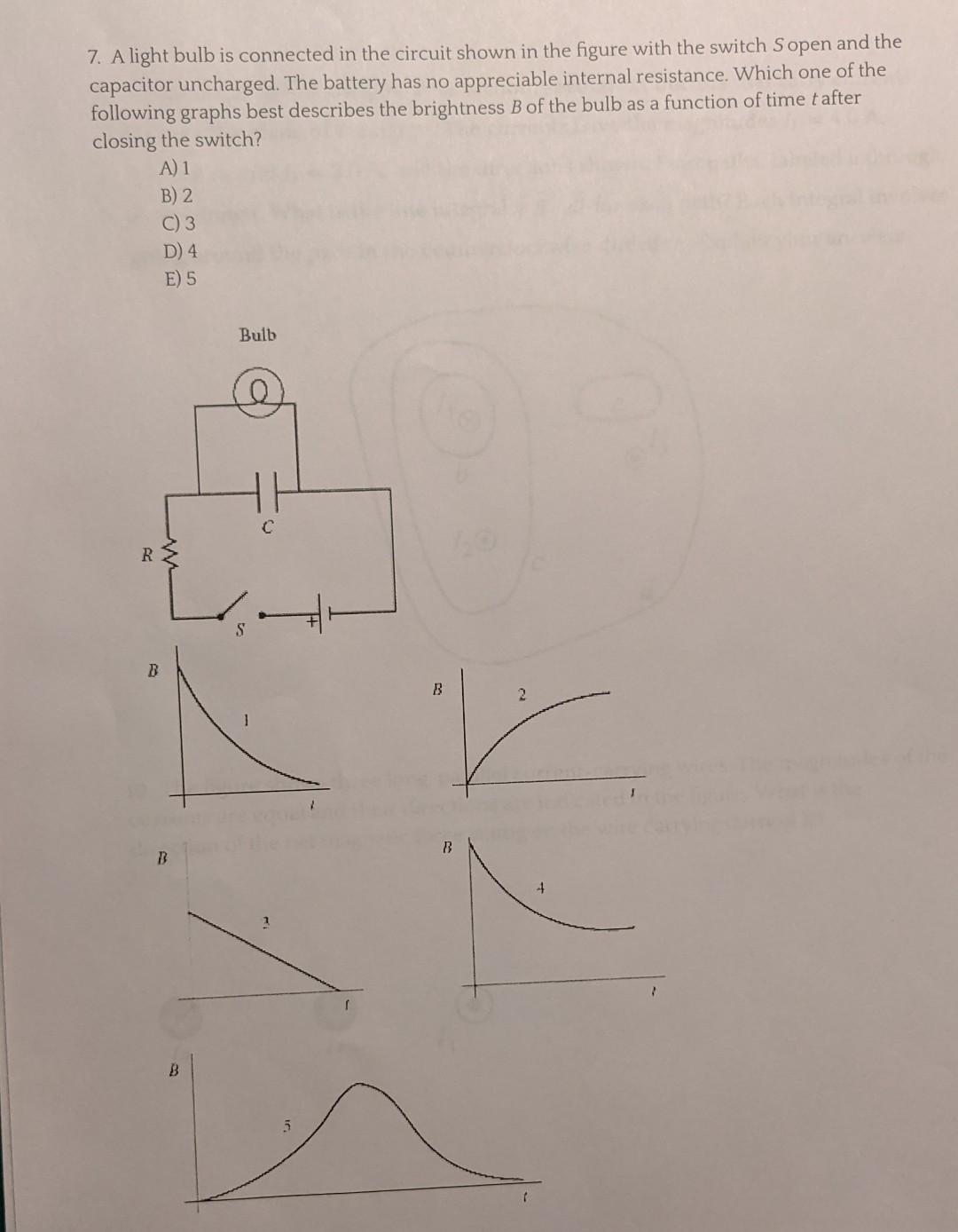 Solved 7. A light bulb is connected in the circuit shown in | Chegg.com