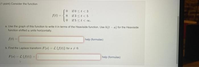Solved (1 point) Consider the function Sifo st