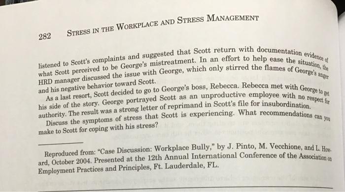 solved case study on work stress