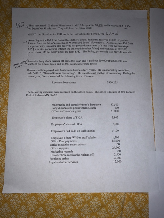 Which tax forms do I need for this scenario and how