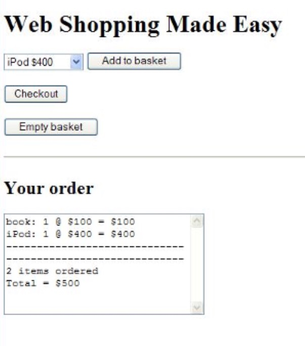 Solved Web Shopping Made Easy iPod $400 Add to basket | Chegg.com