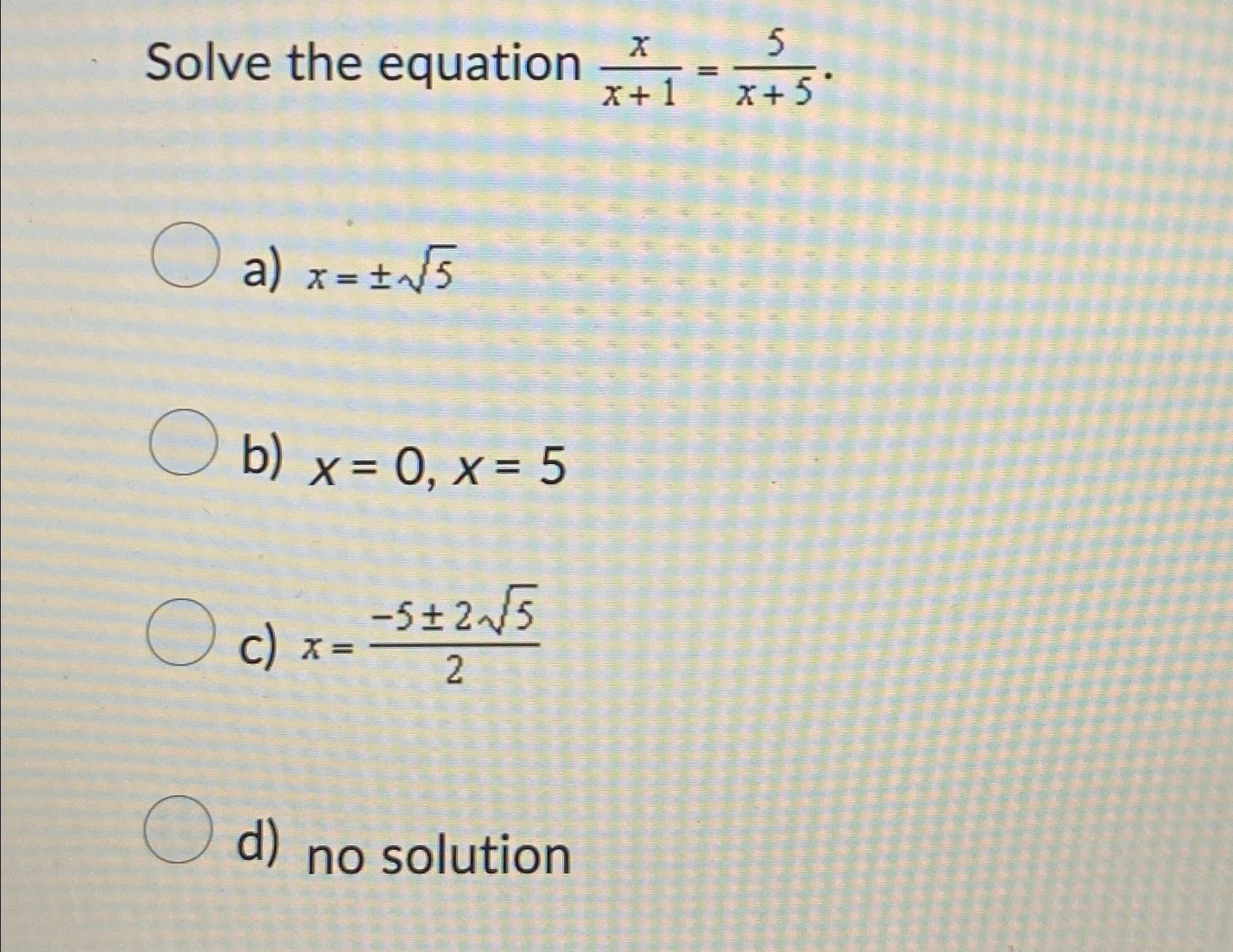 Solved Solve the equation | Chegg.com