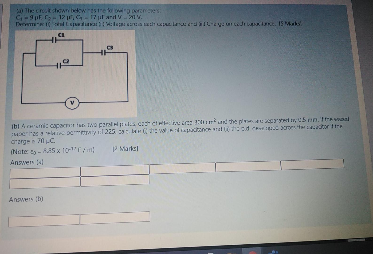 Solved (a) The circuit shown below has the following | Chegg.com