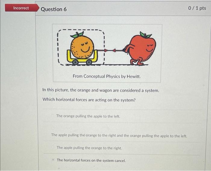 Solved Incorrect Question 6 From Conceptual Physics by | Chegg.com