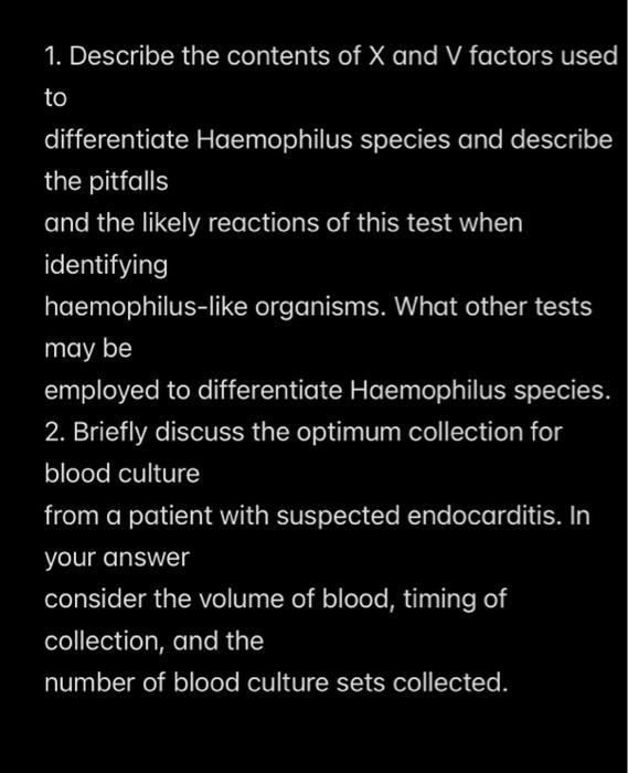 Solved 1. Describe the contents of X and V factors used to