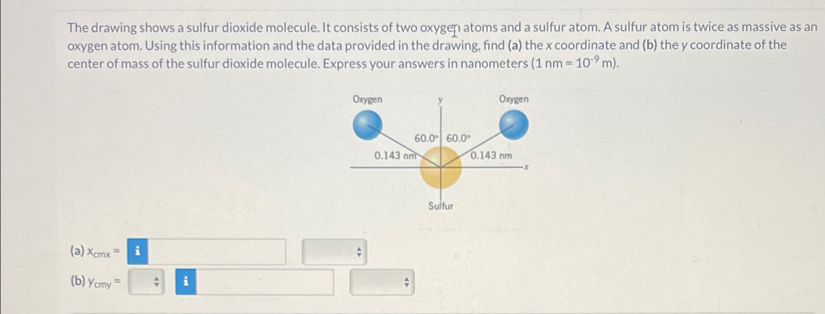 Solved The Drawing Shows A Sulfur Dioxide Molecule It 4854