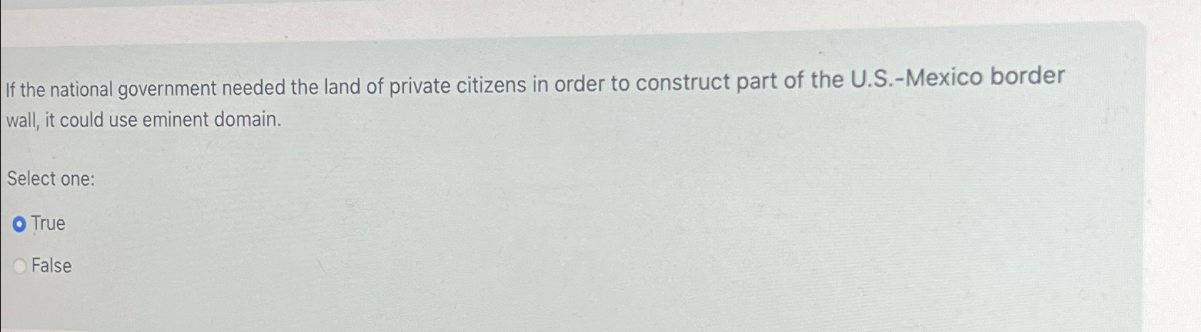 Solved If the national government needed the land of private | Chegg.com