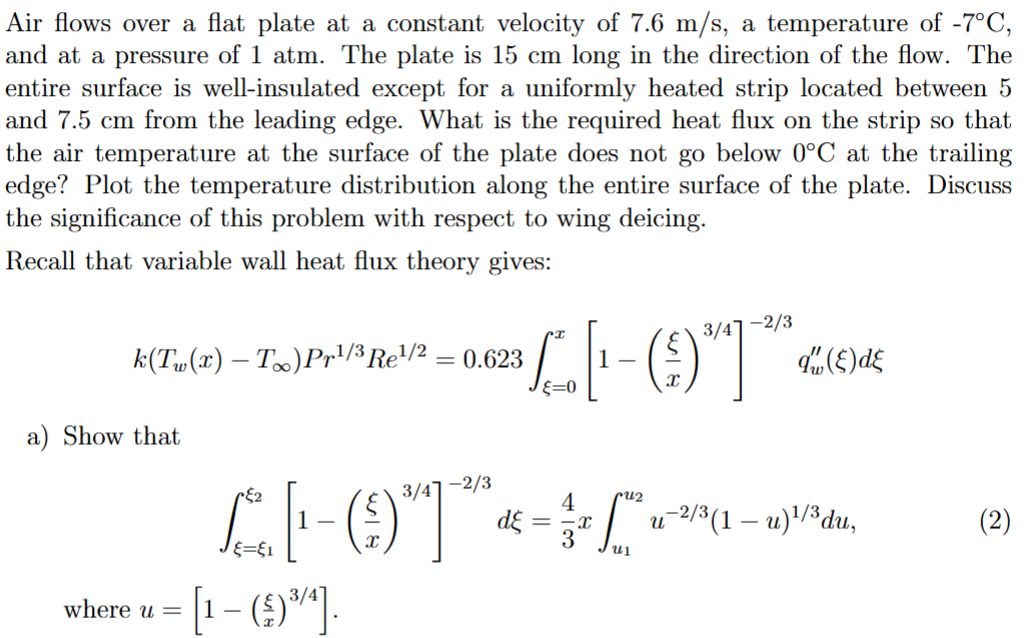 Solved Air flows over a flat plate at ﻿a constant velocity | Chegg.com