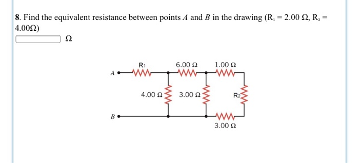 Solved 8. Find the equivalent resistance between points A | Chegg.com