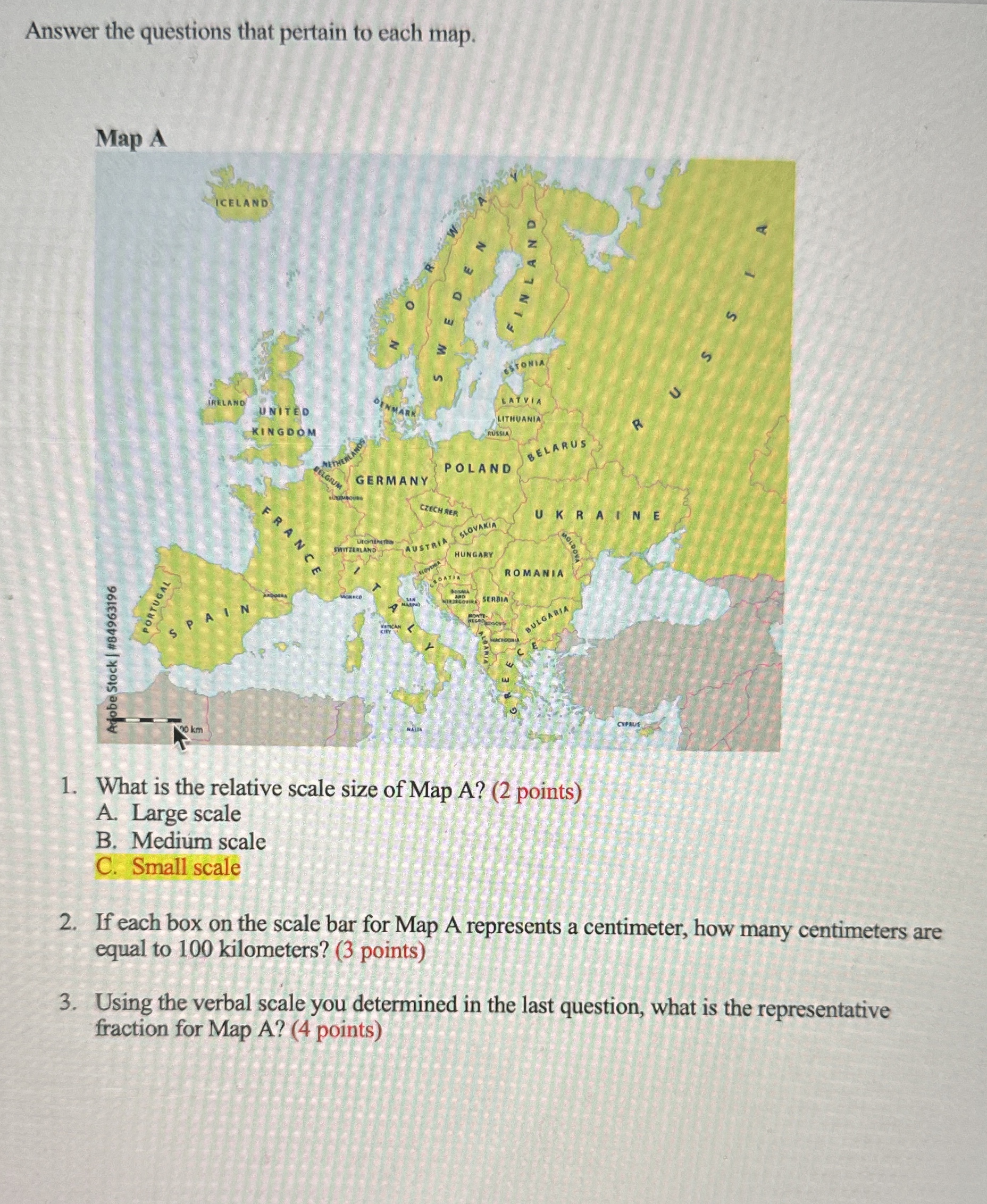 Solved Answer the questions that pertain to each map.What is | Chegg.com