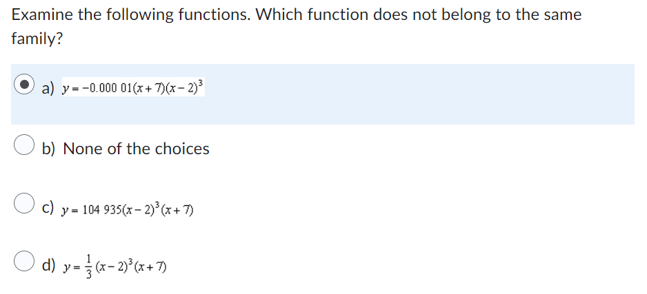 Solved Examine the following functions. Which function does | Chegg.com