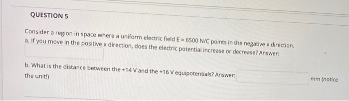 Solved QUESTION 5 Consider a region in space where a uniform | Chegg.com