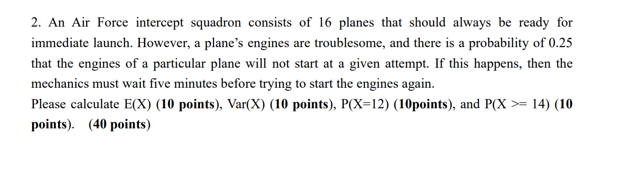 Solved An Air Force intercept squadron consists of 16 | Chegg.com