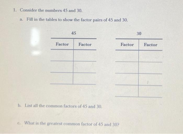 common factors of 30 45 75