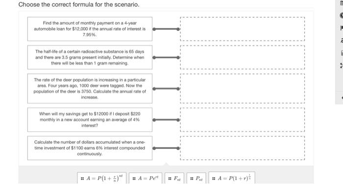 Solved Choose the correct formula for the scenario. Find the | Chegg.com