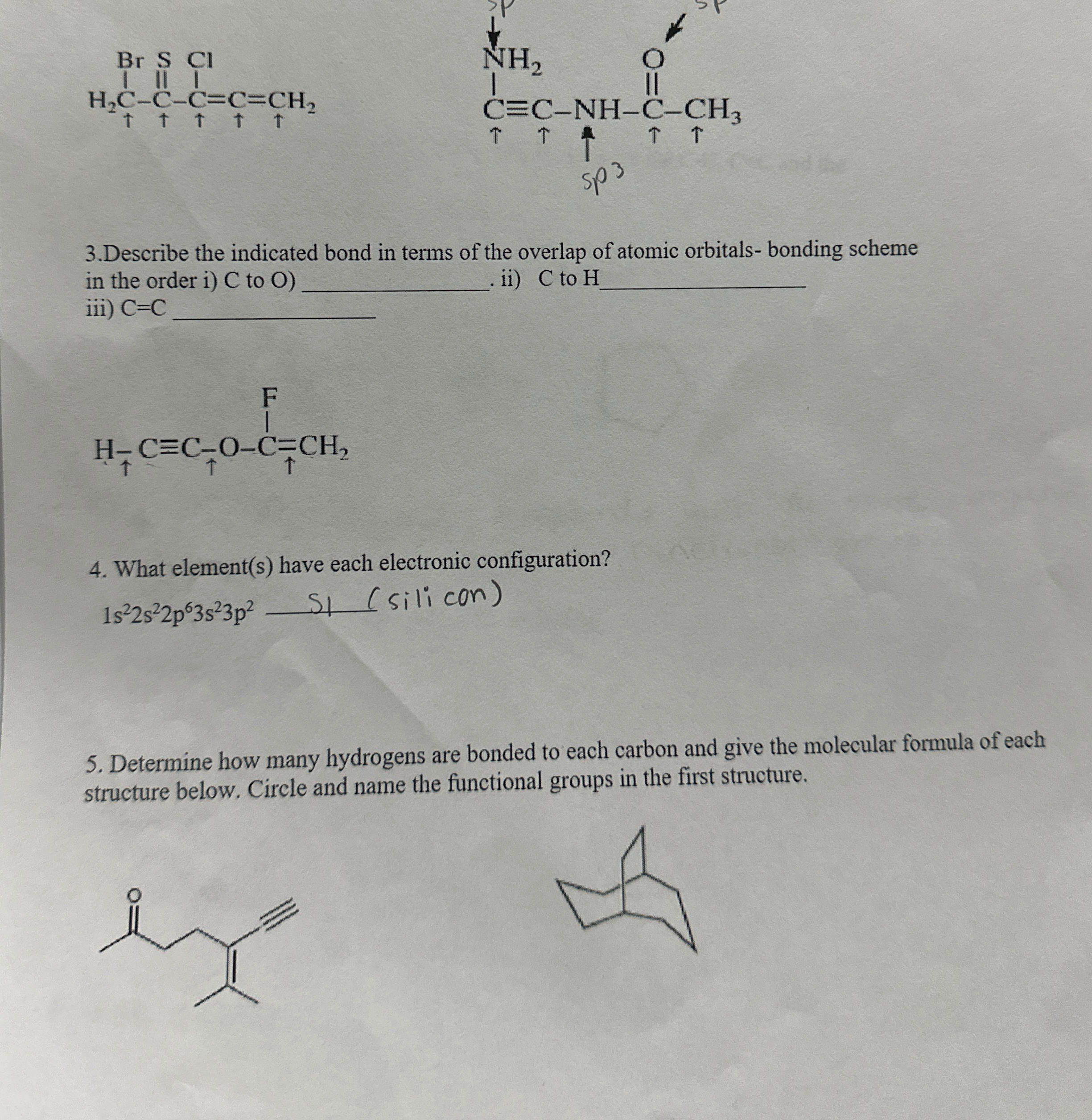 Solved Describe the indicated bond in terms of the overlap | Chegg.com