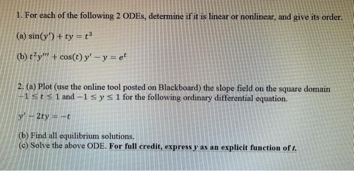 Solved solve question 1 and 2. complete all steps and show | Chegg.com