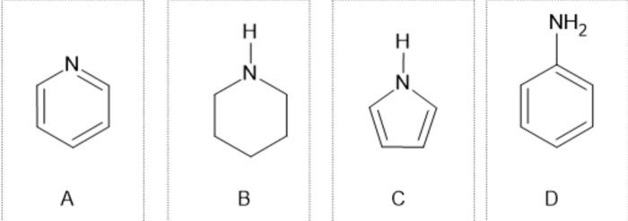 Solved Which of the following molecules is most basic? A B | Chegg.com