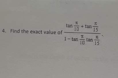 the value of tan inverse 10 15 pi 4 is