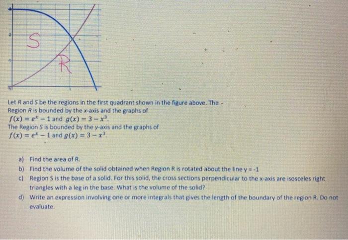 Solved S Let Rand S be the regions in the first quadrant | Chegg.com