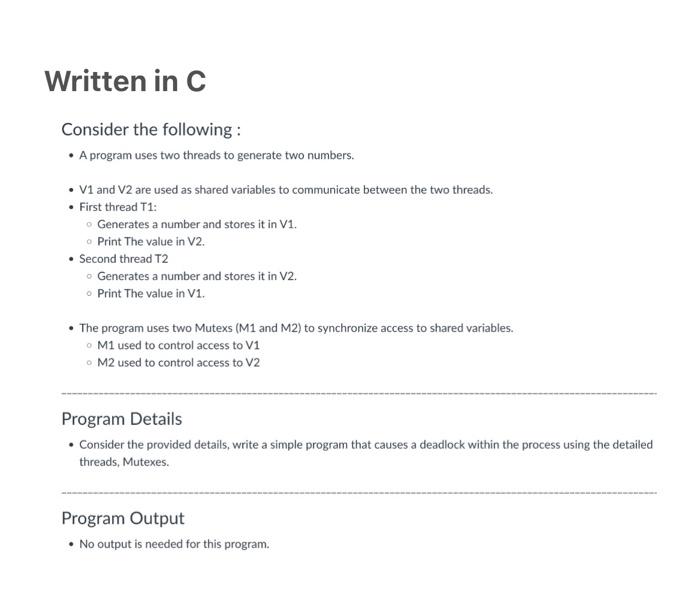 Solved Written in C Consider the following: • A program uses | Chegg.com
