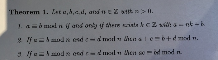 Solved Theorem 1 Let A B C D And Nez With N 0 1 Chegg Com