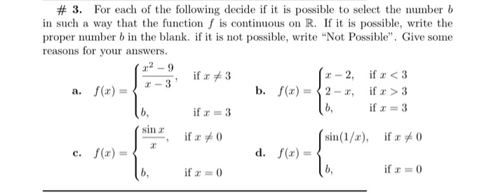 Solved # 3. For each of the following decide if it is | Chegg.com