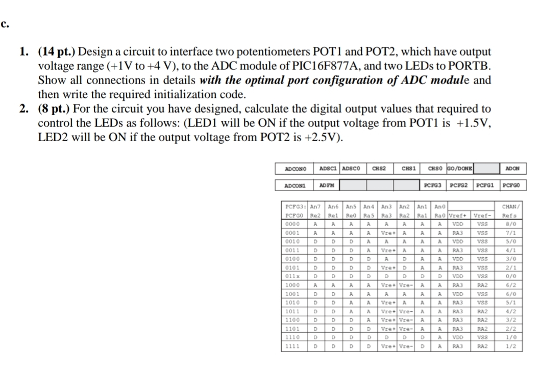 Solved c.(14 ﻿pt.) ﻿Design a circuit to interface two | Chegg.com