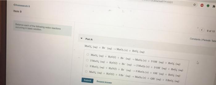 Solved 101 Homework Item of 10 Part Constants Parodia MO) Be | Chegg.com