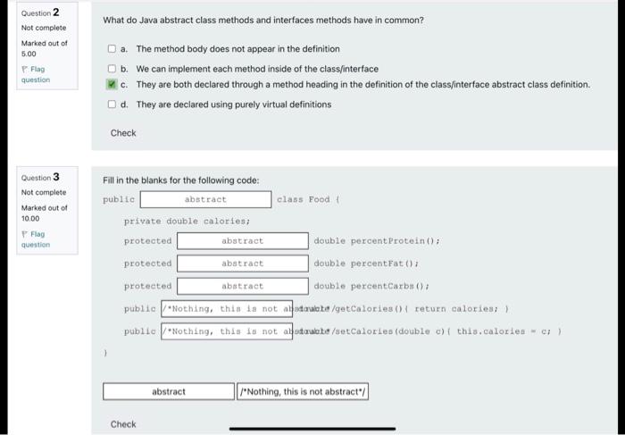 What do Java abstract class methods and interfaces | Chegg.com