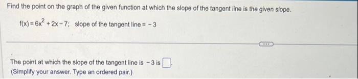 Solved Find the point on the graph of the given function at | Chegg.com