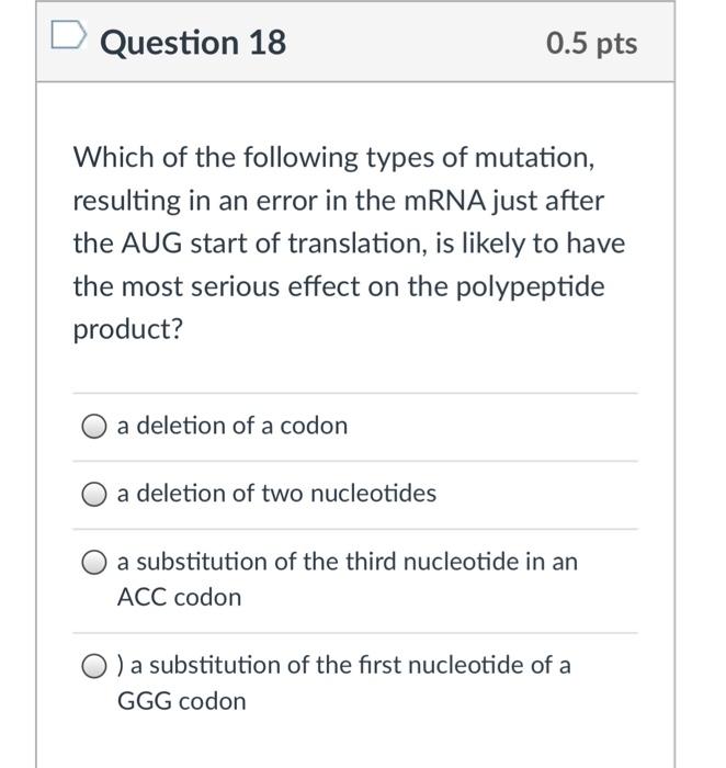 Solved Question 18 0.5 pts Which of the following types of | Chegg.com