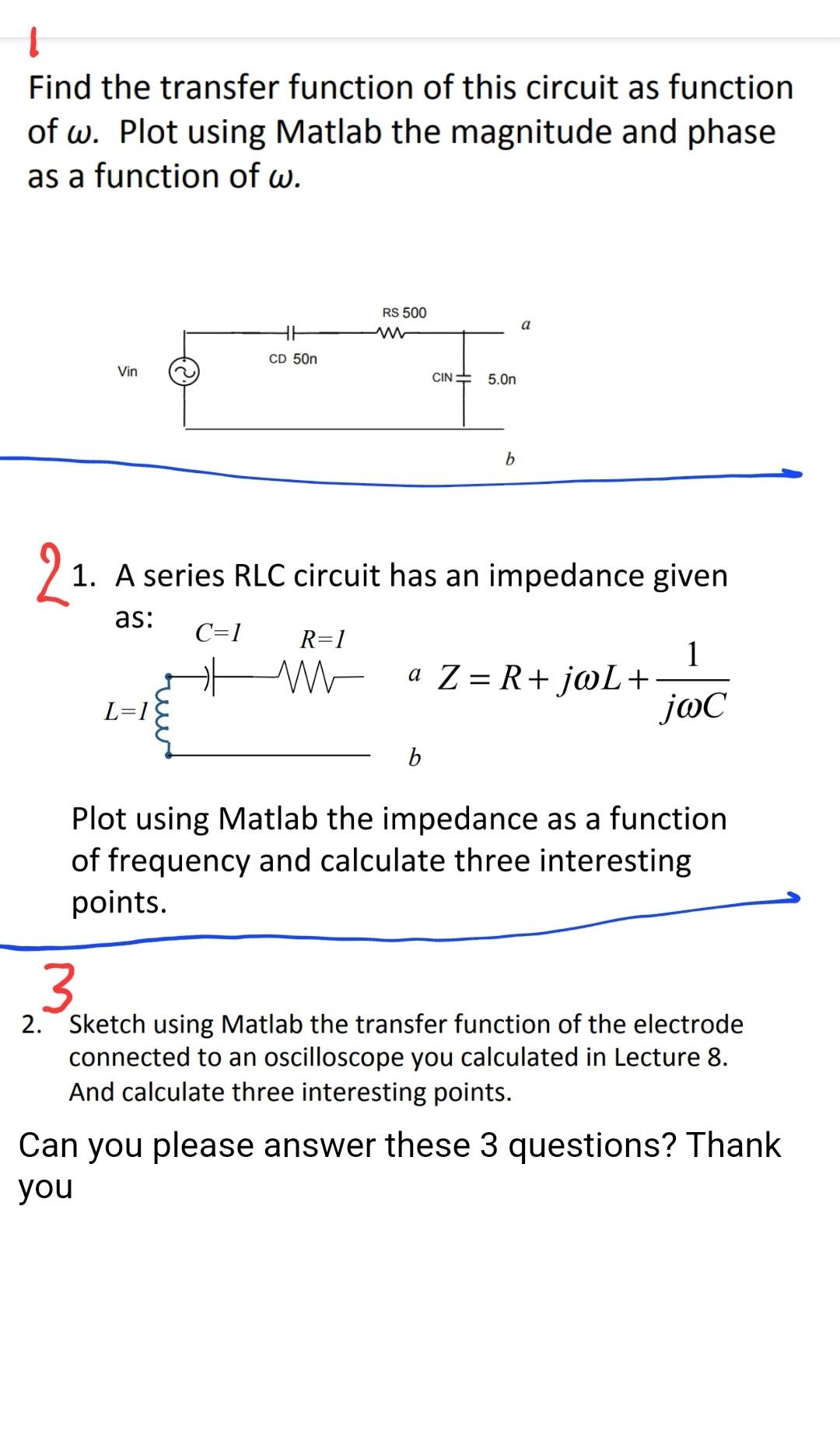 Solved Find the transfer function of this circuit as | Chegg.com