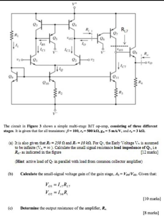 The circuit in Figure 3 shows a simple multi-stage | Chegg.com