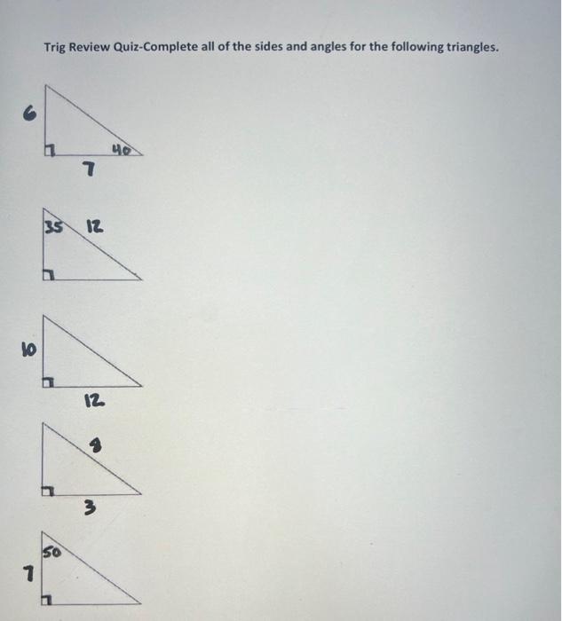 Solved answer these by using SOH CAH TOA. thank you use | Chegg.com