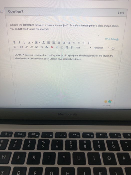 Solved D Question 7 1 pts What is the difference between a | Chegg.com