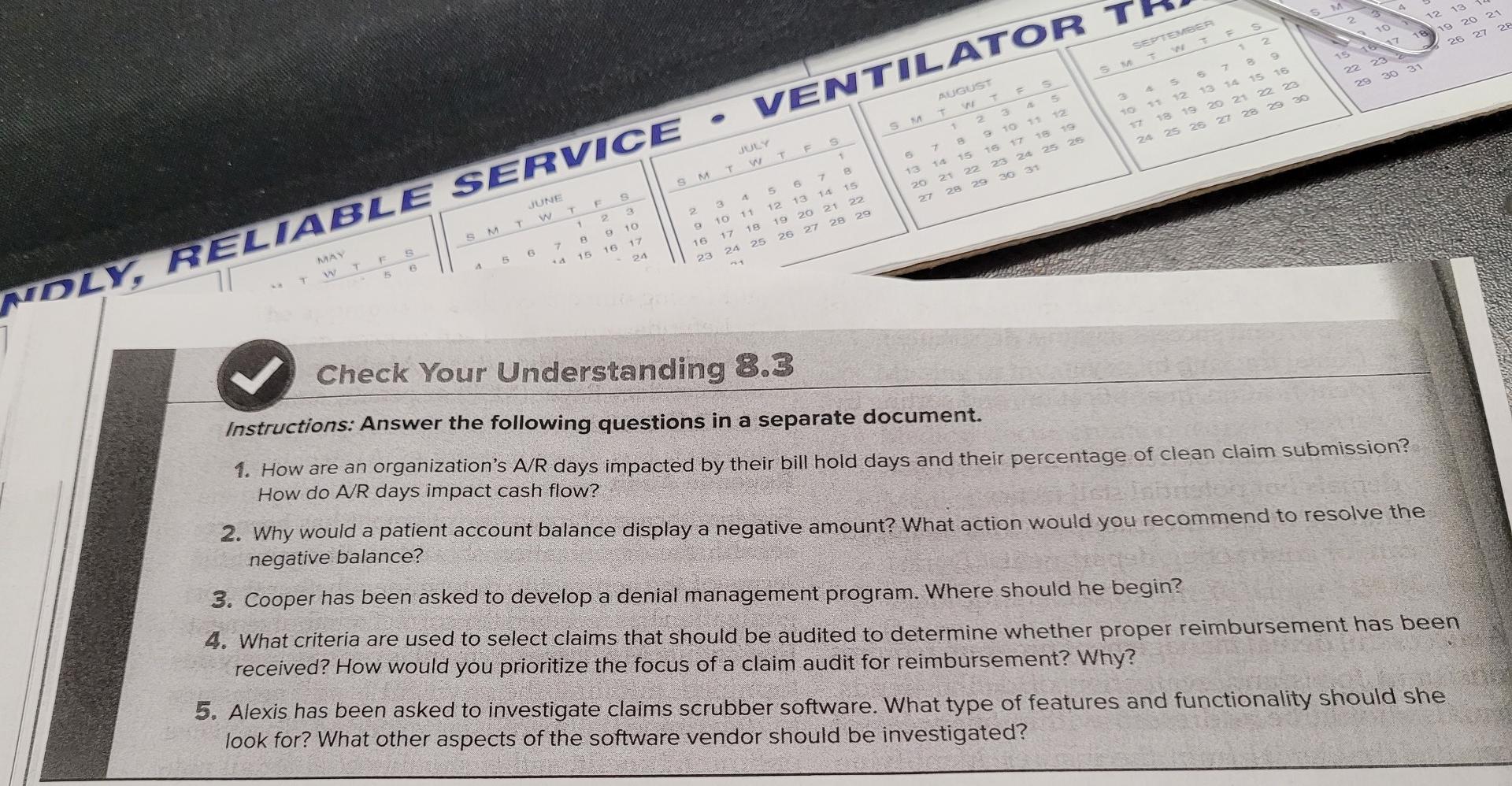 Solved Check Your Understanding 8.3 Instructions: Answer The | Chegg.com