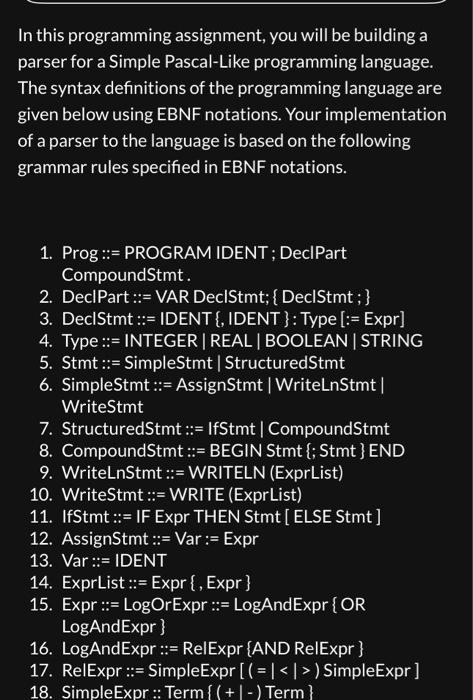 Solved Question 3: The Pascal programming language included