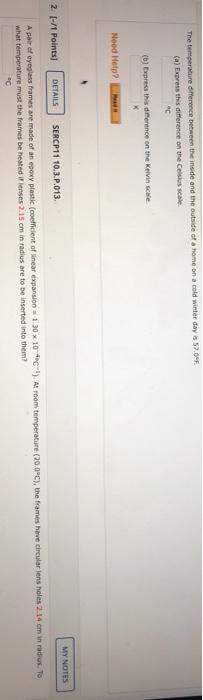Solved The temperature difference between the inside and the | Chegg.com